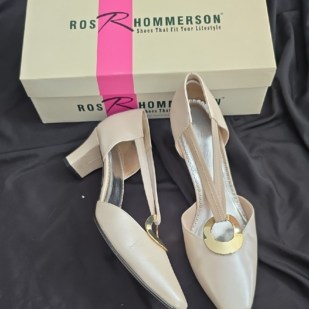 Ros Hommerson Women's Tan Heels with Gold Accent